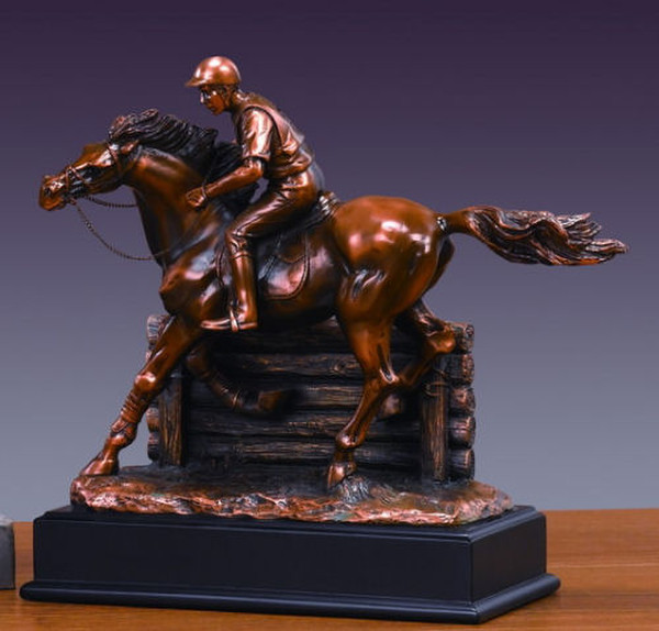 Jockey and Horse Statue Competition Jumping Jumper sculpture bronze
